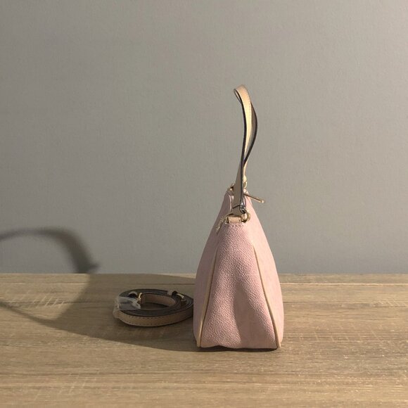 Michael Kors Monogram Mini Apricot Pink Shoulder Crossbody Bag - Picture 5 of 14